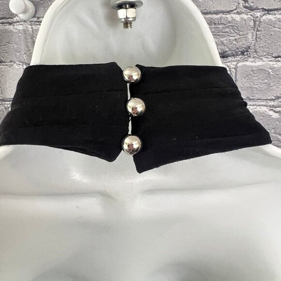 MICHAEL Michael Kors Striped-Hem Halter Top Size L Black - Picture 6 of 7